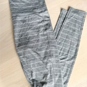 Gray Striped Leggings 7/8 length